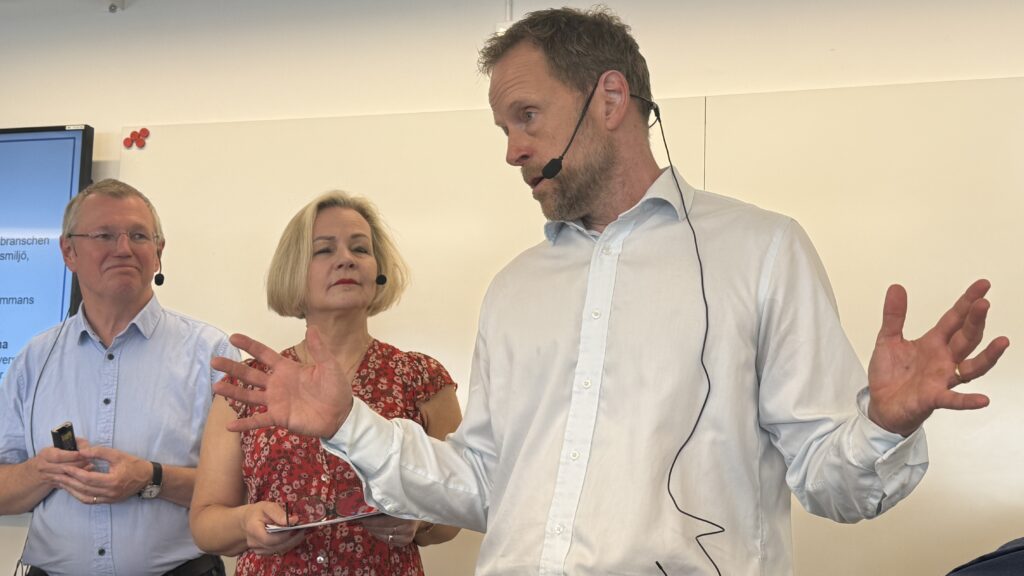 Johan Wadman, Anna Grönlund och Markus Lagerquist i Almedalen.